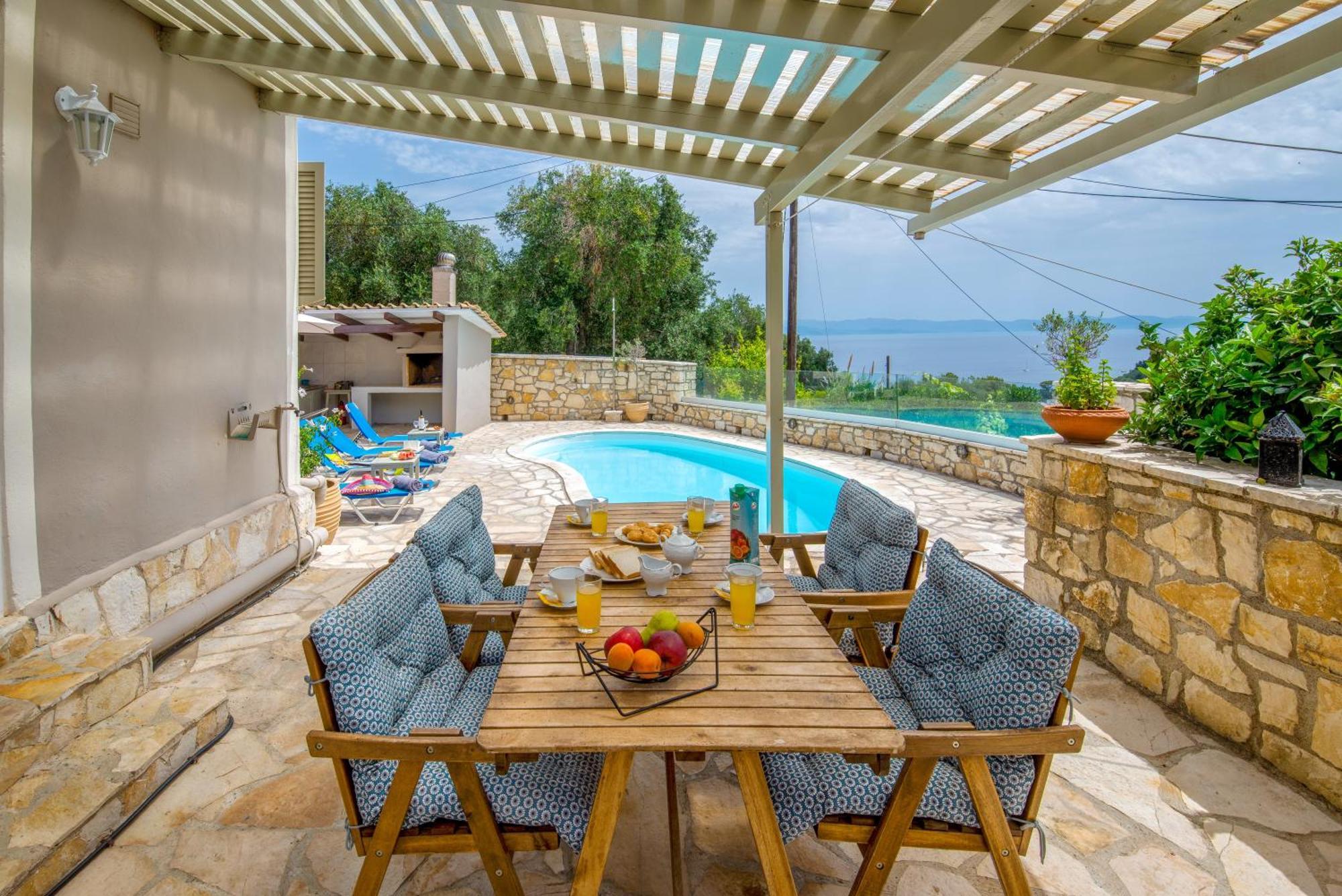 Loggos Seaview Cottage With Private Pool By Konnect Longós Zewnętrze zdjęcie