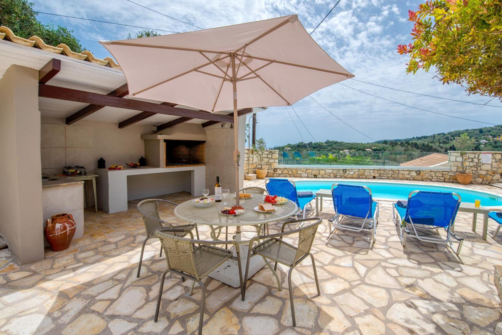 Loggos Seaview Cottage With Private Pool By Konnect Longós Zewnętrze zdjęcie