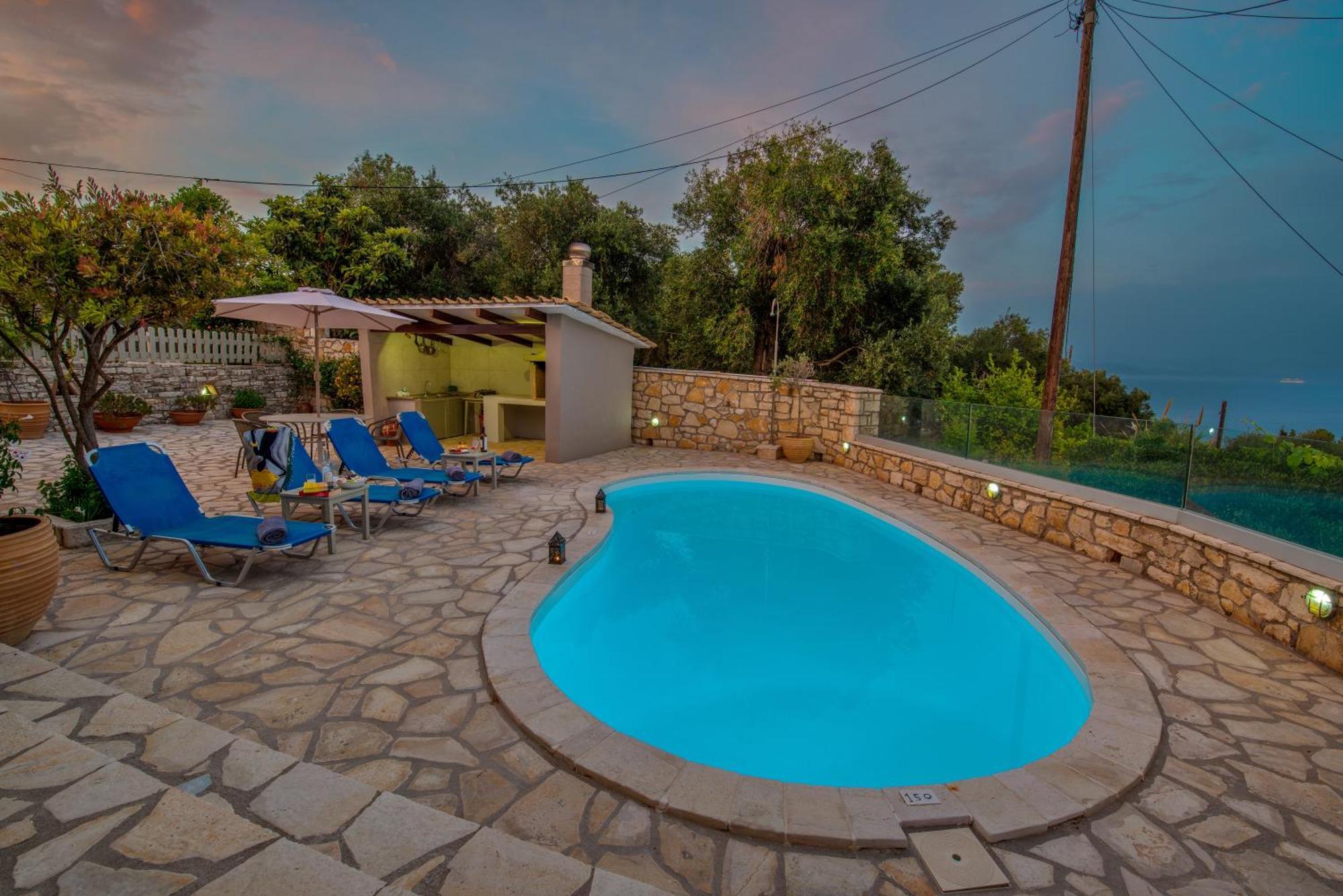 Loggos Seaview Cottage With Private Pool By Konnect Longós Zewnętrze zdjęcie