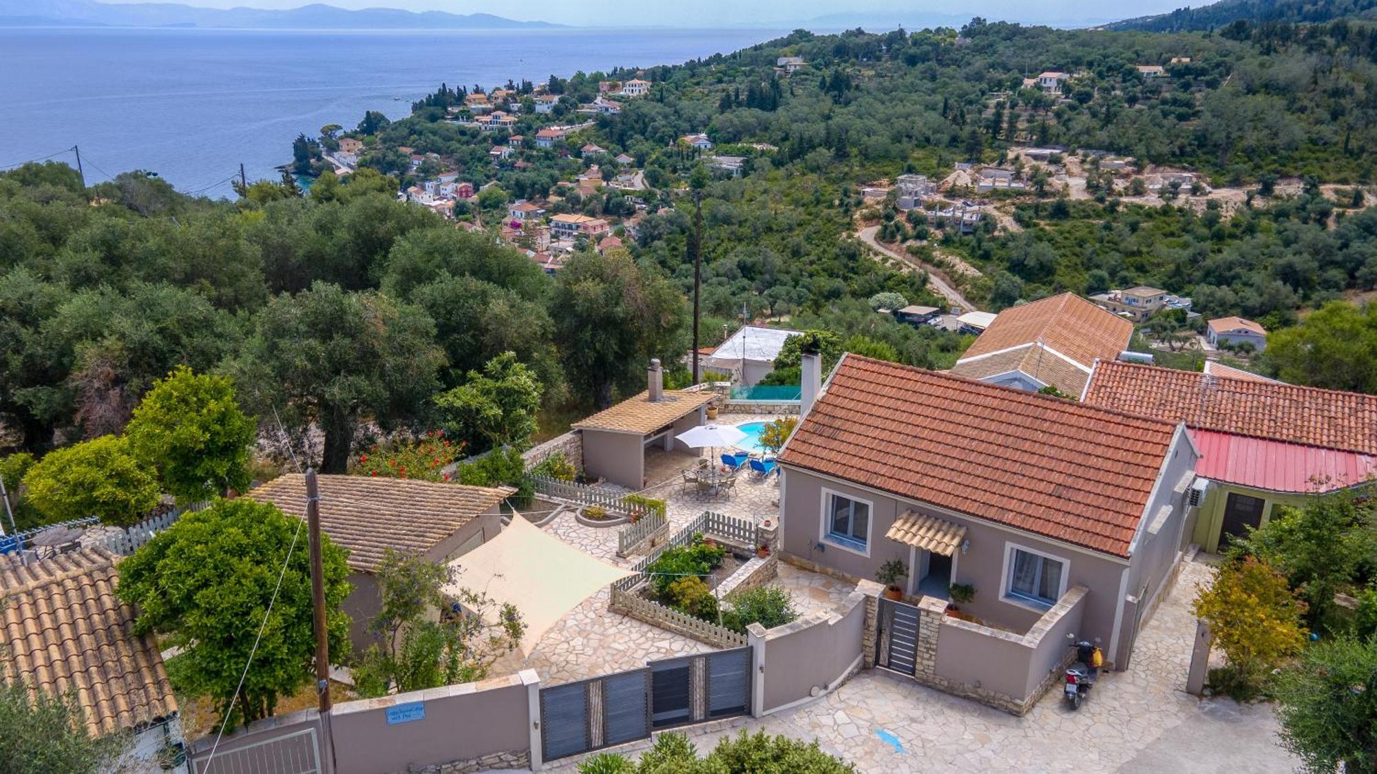 Loggos Seaview Cottage With Private Pool By Konnect Longós Zewnętrze zdjęcie